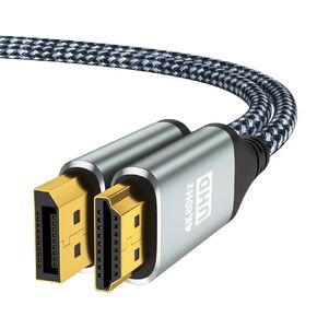 4K DisplayPort to HDMI Cable 3.3Feet, Supports 4K@60Hz/2K@120Hz, Uni-Direction DP 1.2 Computer to HDMI 1.4 Screen Cable Compatible with HP, ThinkPad, AMD, NVIDIA, Desktop and More
