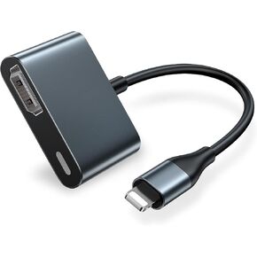 HDMI Digital AV Adapter 1080P HD Video HDMI Sync Screen and Audio Connector Cable with Charging Port Compatible with iPhone 14/13/ 12/iPad on HDTV/Projector/Monitor,Support iOS17/16/15