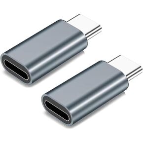 2Pack Lightning to USB C Adapter for iPhone15,PD Fast Charging Compatible with iPhone 15 Series/MacBook/Laptop/iPad/Samsung and More Type C Devices,Support Data Transmission,Small& Portable-Dark Grey