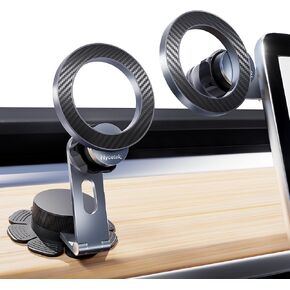 Nycetek Phone Mount Holde for Tesla, Foldable Dashboard/Magnetic Car Mount for Tesla, Super Stable Car Mount for Tesla Model Y/3/S/X Accessories 2024, Alloy Foldable Car Holder for iPhone Samsung