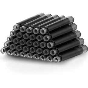 Amaxiu 36 Pcs 3.4mm Fountain Pen Balck Ink Cartridges, Fountain Pen Ink Refills International Standard Compatible with 3.4 mm Bore Diameter Calligraphy Pen Fountain Pen(Black)