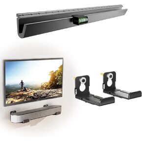 Auoace No Drill Drywall TV Wall Mount, and Soundbar Mount Under TV, Compatible with 32 to 75-inch TVs, Designed for Easy Installation in Bedrooms and Living Rooms