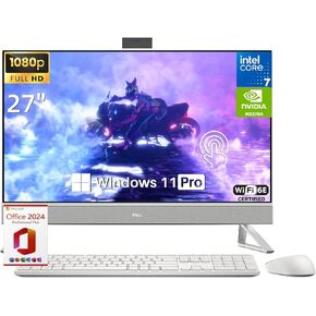Dell All in One Desktop Computer, Inspiron 7730, 27" Touchscreen, Intel 10-Core 7 150U, NVIDIA GeForce MX570A, 64GB RAM, 1TB SSD, Wi-Fi 6E, Bonus Accessories, Win 11 Pro, Office 2024 Pro Lifetime