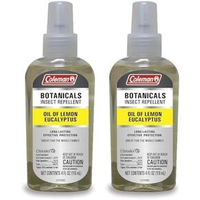 Coleman Insect Repellent Spray – Botanicals Non-DEET Lemon Eucalyptus Insect Repellent Pump Spray, Protection Against Ticks, Mosquitoes, chiggers, gnats, Ideal for Camping, Outdoor Activities, 4floz