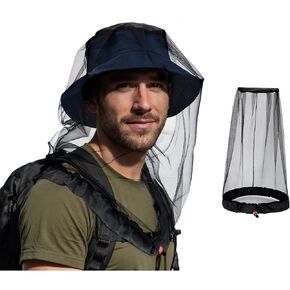 Zando Outdoor Mosquito Head Net Mesh for Women Men Adjustable Lightweigt Insect Shield Netting Mosquito Bug Net for Head Face