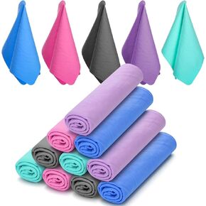 10 Pcs Swim Chamois Towels 13 x 17 Inch Shammy Sports Towels for Diving Swimming Triathlons and Other Water Sports, 5 Colors