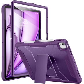 Soke Case for iPad Air 13-Inch M3 2025 & M2 2024,with Built-in Screen Protector and Kickstand, Rugged Full-Body Heavy Duty Protective Cover for Apple iPad Air 13 - Black