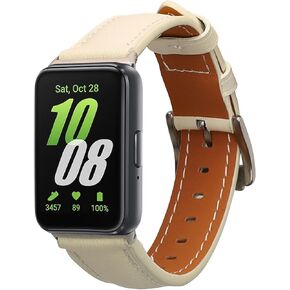 kwmobile Real Leather Watch Strap Compatible with Samsung Galaxy Fit 3 - Fitness Tracker Replacement Sports Wristband with Clasp