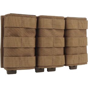 Tactical Triple 5.56 Fast Mag Pouch Molle Open Top Hunting Tactical Nylon Magazine Pouch Airsoft Carrier Pocket(High)