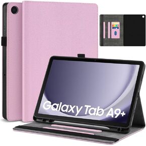 DETUOSI Case for Samsung Galaxy Tab A9+/A9 Plus 11 inch 2024/2023 Tablet (SM-X210/X216/X218) PU Leather Slim Folio Cover with S Pen Holder, Soft TPU Back Cover, Auto Sleep/Wake, 2-Angle Viewing Stand