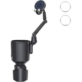 Phone and Cup Holder for Car - Adjustable 2 in 1 Cell Phone Holders for Your Cars CupHolder, Mobile Call Holders Drink Stand, 360 Rotating Base Expander Magnetic Mount for Travel Auto Truck