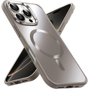JETech Magnetic Case for iPhone 16 Pro 6.3-Inch Compatible with MagSafe, Luxury Metallic Luster Matte Back Slim Shockproof Electroplated Phone Cover (Natural Titanium)