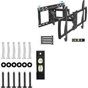 MOUNTUP Full Motion TV Mount for 47-90 Inch TVs & Lag Bolt Kit Bundle