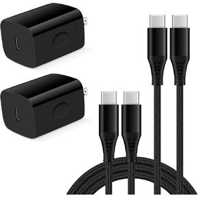 USB C Charger, 20W iPhone 15 Fast Type C Charging Block USB-C Cube for Samsung Galaxy A54,A34,A04s A03s A14 A13 A33 S23 S22 Ultra S21 FE,Google Pixel 7A 6 Pro,USB C Wall Charger Box+USB C-C Cable 6FT
