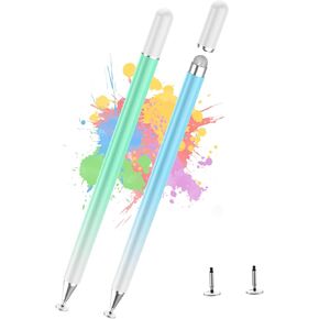 Stylus Pen for Touchscreen, Kenkor 2PCS iPad Pencil High Sensitivity & Precision Magnetic Disc, Stylus Pen for iPhone/iPad/Samsung/Galaxy/Huawei/Microsoft Surface/Tablets/Phone, All Touch Screens