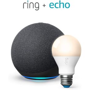All-new Echo (4th Gen) - Charcoal - bundle with Ring A19 Smart LED Bulb, White