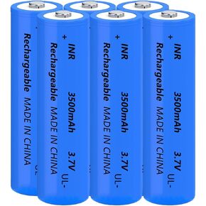 18650 Rechargeable Battery 3.7V High Capacity 3500mAh Genuine18650 Flat Top Flashlight Battery for Headlamp, LED Flashlight