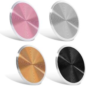 Metal Plates Replacement Set, 4 Pack for Magnetic Car Mount Round Patch of Magnetic Cell Phone Mount Universal Circular Metal Disc with Strong Adhesive Sticker for Mobile Phone(4 Colors)