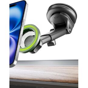 Bracketron MagSafe Car Mount,MagAlign Pro Extend Magnetic Phone Holder for Car Windshield & Dashboard & Vent,360° Vacuum Suction Cup Phone Mount for iPhone 16 Pro Max 15 14 13 12,Car Accessories