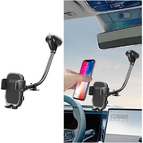 Car Phone Holder for Dashboard Windshield, Strong Suction Cup Vehicle CellPhones Mount, 360° Rotation Adjustable Automotive Windscreen Window Smartphones Cradle, Universal Fit