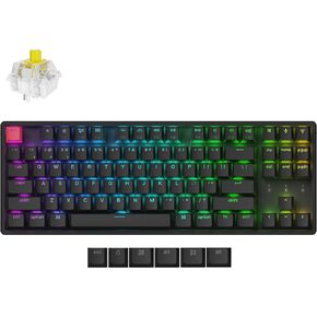 Keychron K8 Version 2 TKL Wireless Mechanical Keyboard, QMK/Launcher Bluetooth 5.2/Wired, RGB Backlit Shine-Through PBT Keycaps, Super Brown Switch, Aluminum Frame for Mac Windows Linux