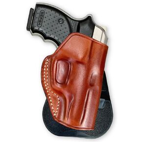Premium Leather OWB Paddle Holster Open Top, Fits Bersa Thunder 380CC 380 ACP 3.2'' BBL, Right Hand Draw, Brown Color #1372#