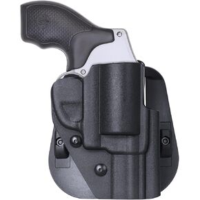 Smith & Wesson J Frame Revolver,OWB Paddle Holster - Fits 442 642 637 etc.Most Types of S&W J Frame & Taurus 856 Series Revolver,Adj.Cant & Retention,Fast Draw,Outside Waistband Carry- Right Hand