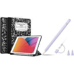 Fintie SlimShell Case for iPad 9th / 8th / 7th Generation 10.2 Inch + Silicone Sleeve Compatible with Apple Pencil 1st Generation