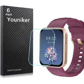 6 Pack Compatible with RUIMEN D1 1.85 Inch Smartwatch Screen Protector for D1 1.85" Smart Watch Screen Protectors Film Foils Screen Cover Crystal Clear HD Anti-Scratch