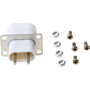Home Electronic Microwave Oven Magnetron Filament 4 Pin Socket Converter White Plastic + Metal