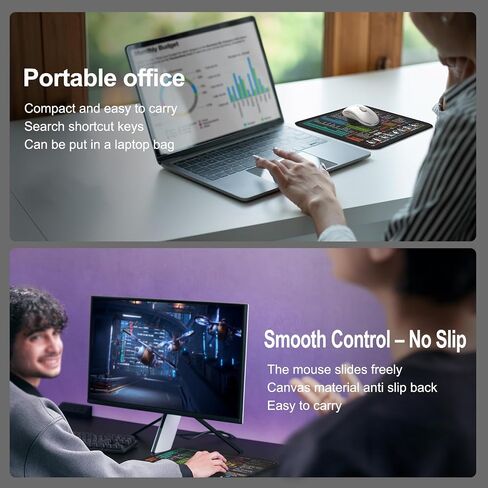 Mouse Pad with macOS Shortcuts – Small mac Cheat Sheet Desk Pad – 11.8"x9.8" Portable Computer Mousepad – Gaming, Office, Waterproof, Non-Slip, Stitched Edges in Kuwait