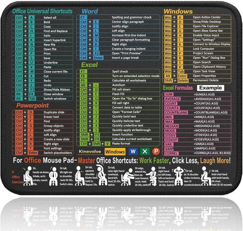 Mouse Pad with macOS Shortcuts – Small mac Cheat Sheet Desk Pad – 11.8"x9.8" Portable Computer Mousepad – Gaming, Office, Waterproof, Non-Slip, Stitched Edges in Kuwait
