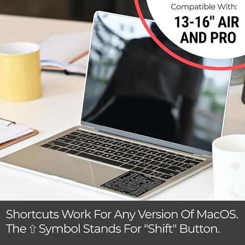 Synerlogic (2pcs) Mac OS Shortcuts Sticker for Air/Pro | Keyboard Stickers for macOS | Laminated Vinyl MacBook Cheatsheet | MacBook Shortcuts 2026 (Buffalo Plaid/2pk) in Kuwait