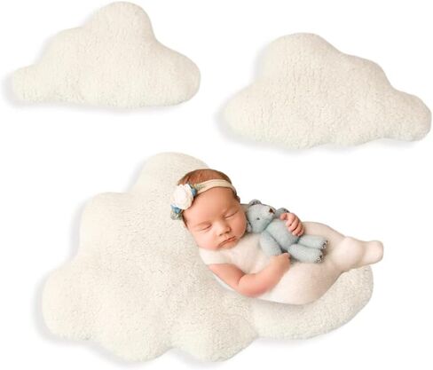 Eforcase 3PCS Newborn Photography Props Pillow, Photoshoot Props Clouds Shaped Pillow for Newborn Baby Photoshoot Photo Studio Props in Saudi Arabia
