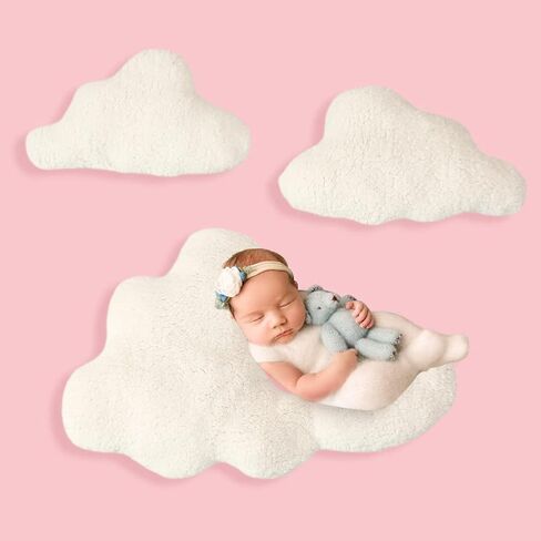Eforcase 3PCS Newborn Photography Props Pillow, Photoshoot Props Clouds Shaped Pillow for Newborn Baby Photoshoot Photo Studio Props in Saudi Arabia