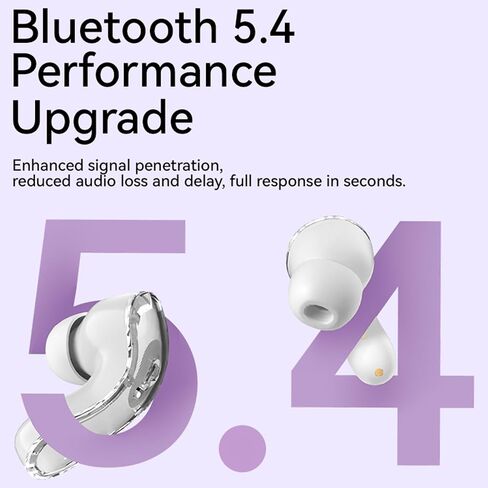 Noise Cancelling Earbuds 5.4 Bluetooth Earbuds LED Power Display Mini Crystal in-Ear Earbuds with Wireless Charging Case Touch Control Built-in Mic Headphone for Leisure/Entertainment (Classic, Blue) in Saudi Arabia