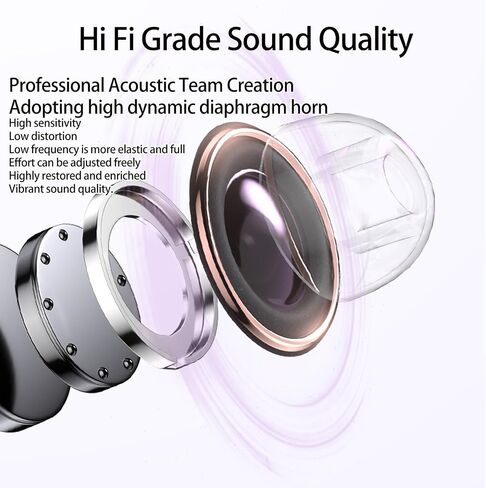 Noise Cancelling Earbuds 5.4 Bluetooth Earbuds LED Power Display Mini Crystal in-Ear Earbuds with Wireless Charging Case Touch Control Built-in Mic Headphone for Leisure/Entertainment (Classic, Blue) in Saudi Arabia