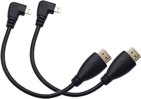 seadream الزاوية micro hdmi إلى HDMI كابل 2pcs 8 بوصة 90 درجة الزاوية اليمنى micro mal in Saudi Arabia