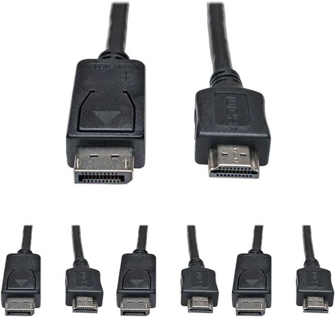 Tripp Lite DisplayPort to HDMI Cable Adapter ، DP to HDMI (m/m) ، dp2hdmi ، 1080p ، 6 ft. (p582-006) ، Black (pack of 4) in Kuwait