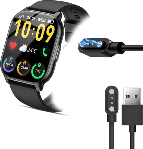 Compatible with BP Doctor Smartwatch Charger, Magnetic Replacement Charger Compatible for BP Doctor P122 2.1" Smart Watch (2 Pack-Black+Black, for P122) in Saudi Arabia