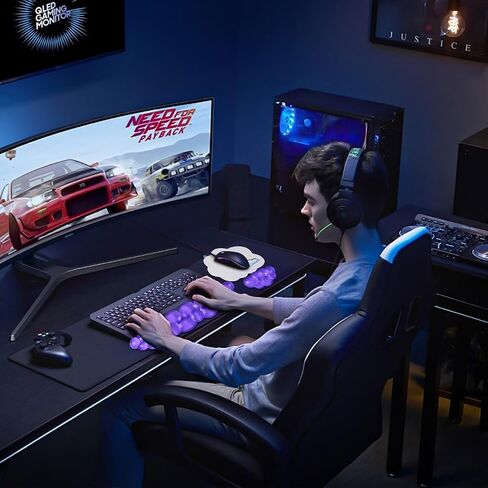 JIKIOU Cloud Wrist Rest for Computer Keyboard Arm Wrist Rest with Non-Slip Base Wrist Rest Ergonomic Gel for Keyboard and Mouse Typing Pain Relief Office Gaming Computer Desk in Saudi Arabia