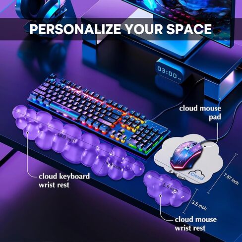 JIKIOU Cloud Wrist Rest for Computer Keyboard Arm Wrist Rest with Non-Slip Base Wrist Rest Ergonomic Gel for Keyboard and Mouse Typing Pain Relief Office Gaming Computer Desk in Saudi Arabia