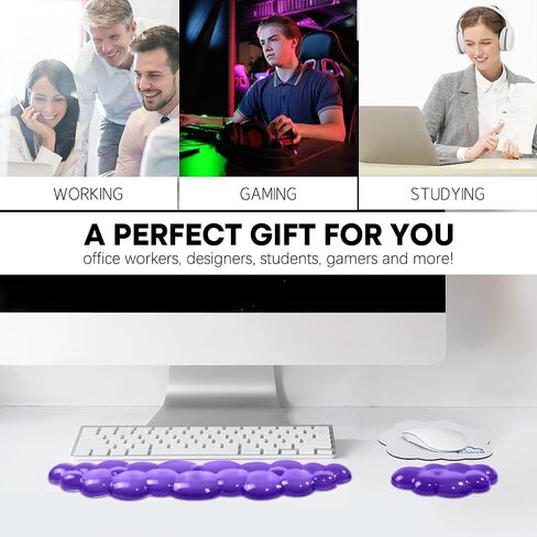 JIKIOU Cloud Wrist Rest for Computer Keyboard Arm Wrist Rest with Non-Slip Base Wrist Rest Ergonomic Gel for Keyboard and Mouse Typing Pain Relief Office Gaming Computer Desk in Saudi Arabia