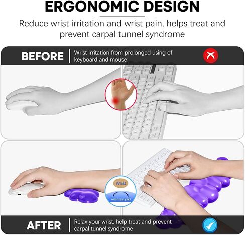 JIKIOU Cloud Wrist Rest for Computer Keyboard Arm Wrist Rest with Non-Slip Base Wrist Rest Ergonomic Gel for Keyboard and Mouse Typing Pain Relief Office Gaming Computer Desk in Saudi Arabia