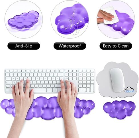 JIKIOU Cloud Wrist Rest for Computer Keyboard Arm Wrist Rest with Non-Slip Base Wrist Rest Ergonomic Gel for Keyboard and Mouse Typing Pain Relief Office Gaming Computer Desk in Saudi Arabia