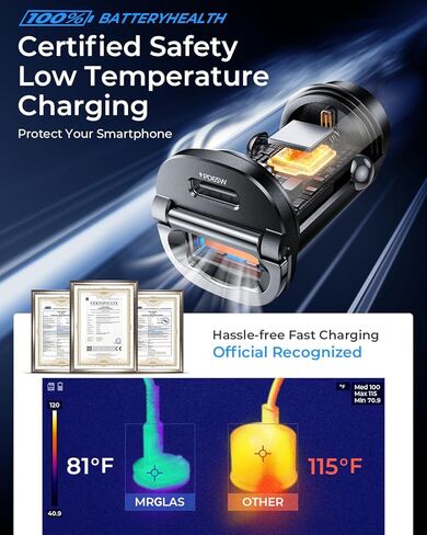 MRGLAS [PD65W & QC60W] USB C Car Charger Fast Charging,[Pull Ring Design][All Metal] Cigarette Lighter Car Charger,Dual Port for 15 14 Pro Max Plus iPad Samsung MacBook in Saudi Arabia