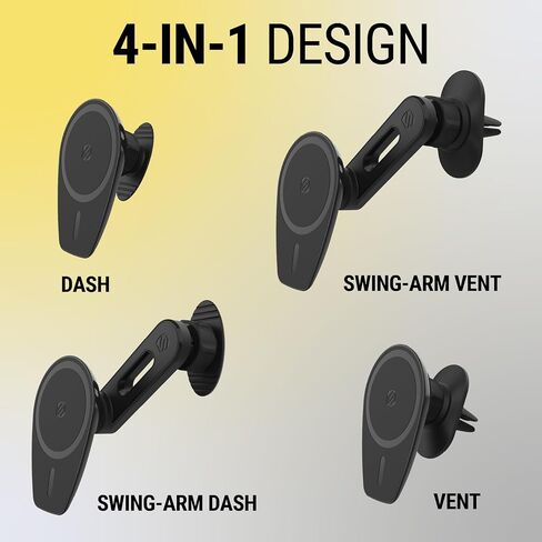Scosche MPMSWDV-SP MagicMount Pro MS 3-in-1 Magnetic Phone Mount, Hands-Free Cell Phone Holder for Car Dashboard/Windshield/Vent Compatible with 16/15/14/13/12 Pro Pro Max Plus and Mag Safe Case in Saudi Arabia