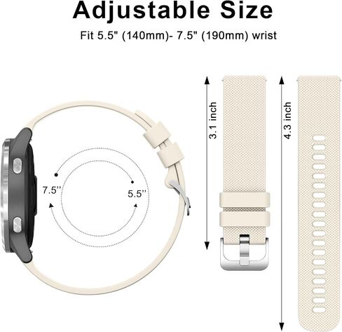 AK Silicone Watch Band Compatible with Garmin Vivoactive 4S / Venu 3S / Venu 2S / Vivomove 3S, 18mm Soft Replacement Wristband Strap for Garmin Forerunner 255s/265S in Saudi Arabia