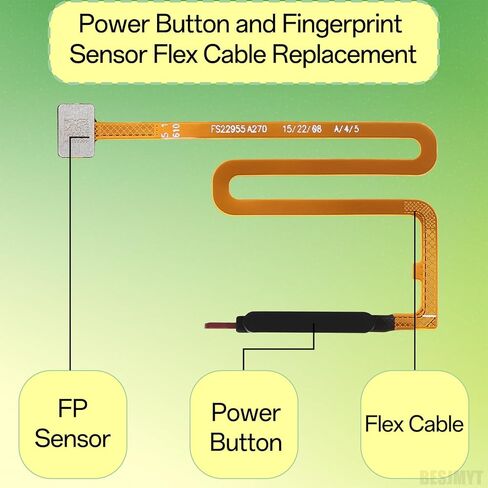 Power Button and Fingerprint Sensor Flex Cable Replacement for Samsung Galaxy A03s Black - Flex Cable Side Power On/Off Switch Control Button Connector Repair Parts for SM-A037U A037U1 in Kuwait