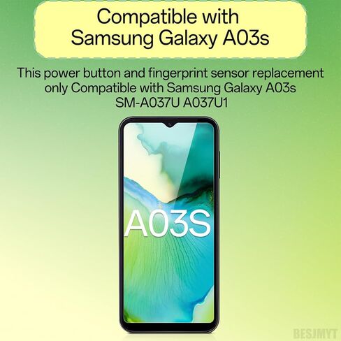 Power Button and Fingerprint Sensor Flex Cable Replacement for Samsung Galaxy A03s Black - Flex Cable Side Power On/Off Switch Control Button Connector Repair Parts for SM-A037U A037U1 in Kuwait